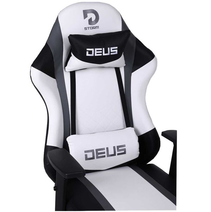 Fotel Gamingowy DEUS Storm White, regulacja podłokietników i oparcia