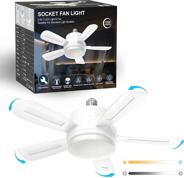 Wentylator sufitowy wiatrak z lampa LED