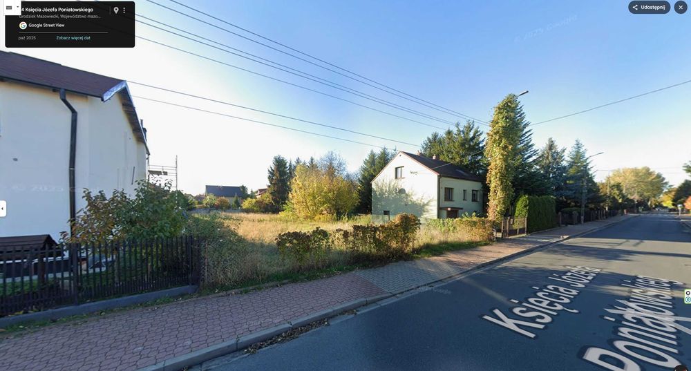 Działka Grodzisk Mazowiecki 847m2 ul. Poniatowskiego 41
