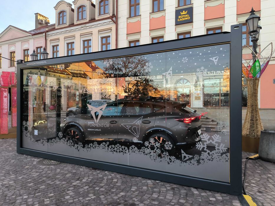 Kontener Pawilon ekspozycyjny, Handlowy, Biurowy, na samochód, targi