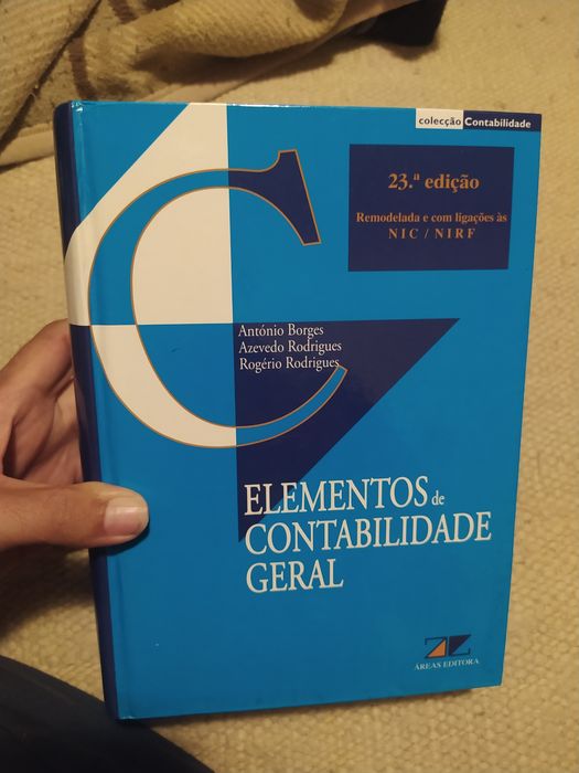 Elementos de Contabilidade Geral 23ª edição livro impecável e gigante - oferta dos portes de envio