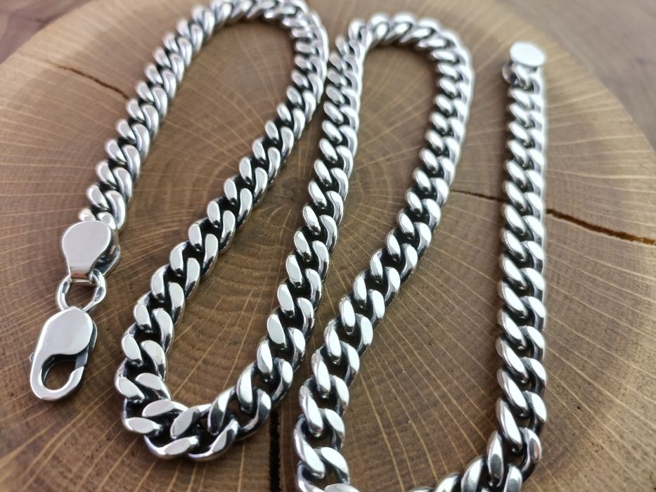 Серебряная цепь Панцирная, цепочка мужская. Срібний чоловічий ланцюг