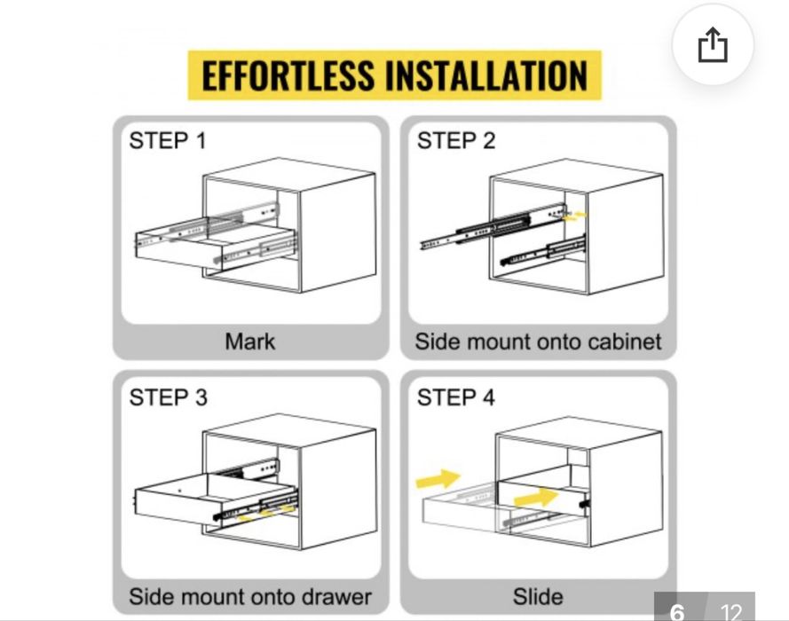 Vevor heavy duty drawer slides rails for large drawer64552482391938123