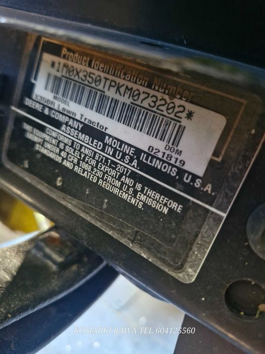 Kosiarka traktorek John deere X350r 24hp kawasaki 2019r v2