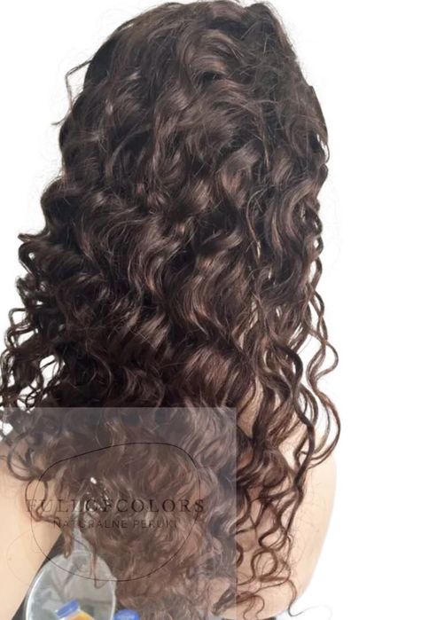 Cudowne bardzo dlugie wlosy naturalne 100% brąz jedwabiste kręcone