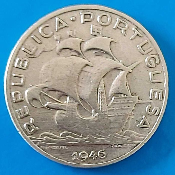 Moeda de 5$00 de 1946, Republica Portuguesa, em prata