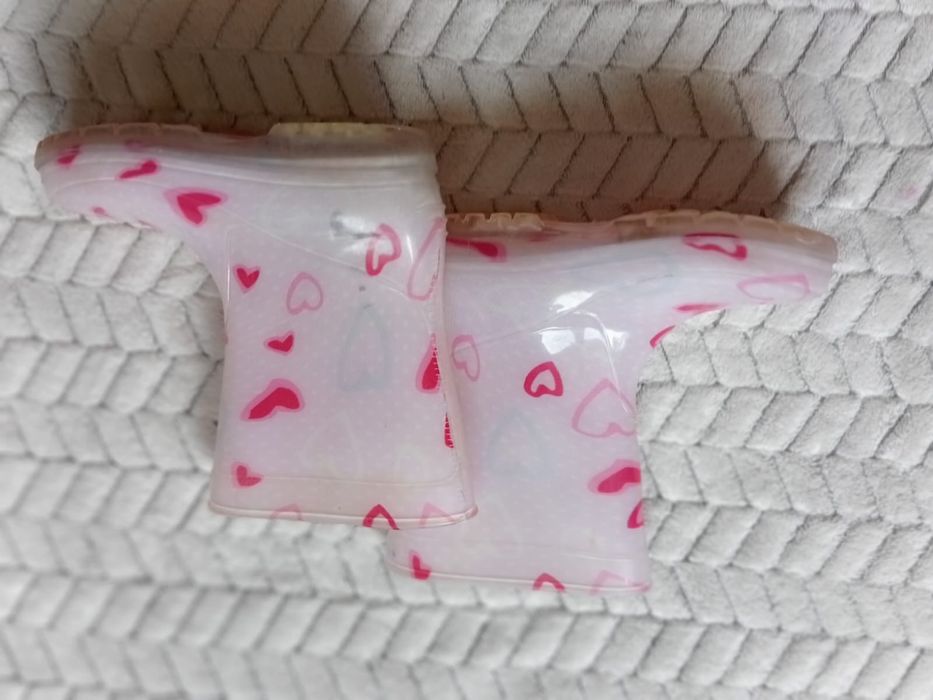 Kalosze dziewczęce 20 serduszka gumowce