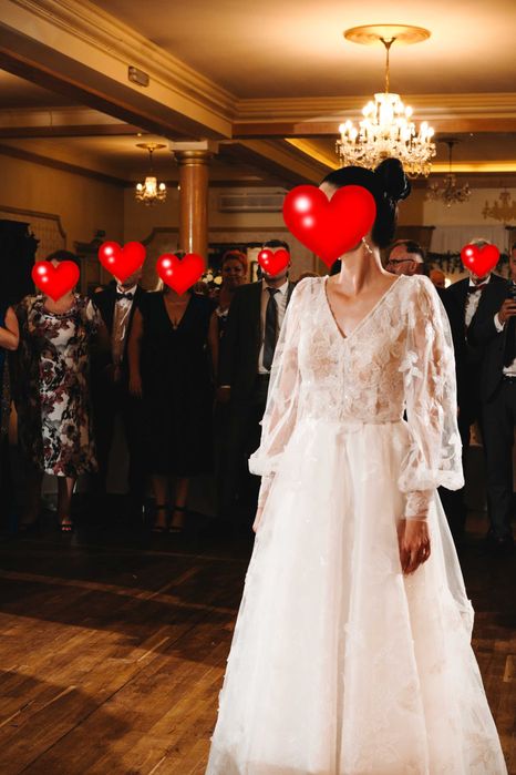 Suknia ślubna BOHO długi rękaw