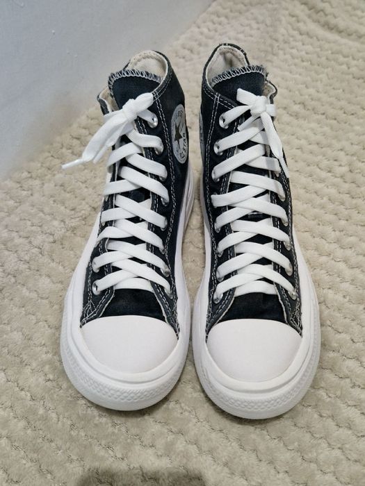 Высокие чёрные кеды конверсы converse platform 38 р 24 см