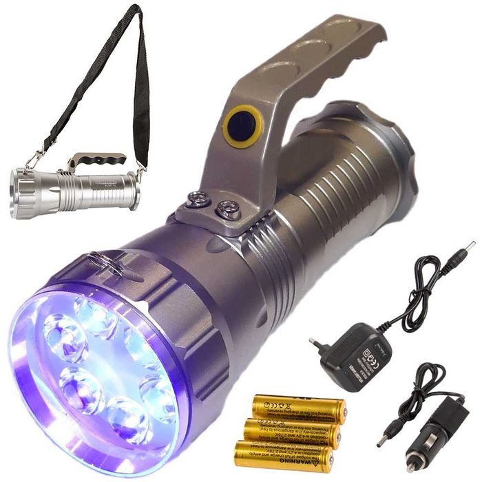 LATARKA LED 12W UV 405nm Li-ion ładowana do bursztynu