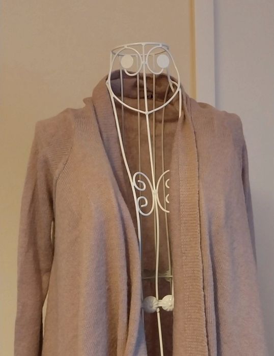 Cardigan assimétrico | lilás | malha quente lã | 3 Suisses