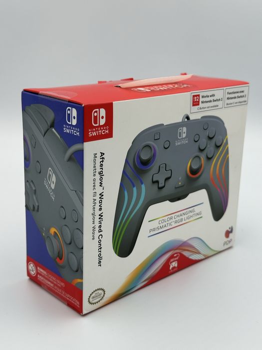 [NOWY] Pad PDP Afterglow Wave Wired Controller RGB Grey Nintendo Switch 2