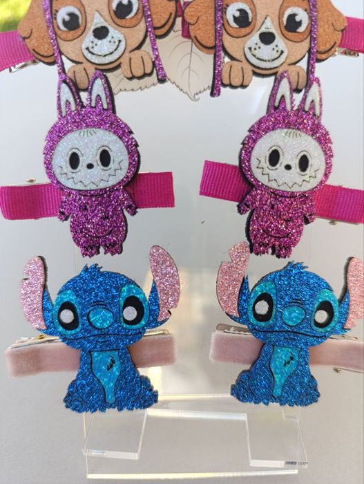 Заколочки Стіч, Скай, Лабубу, Еверест