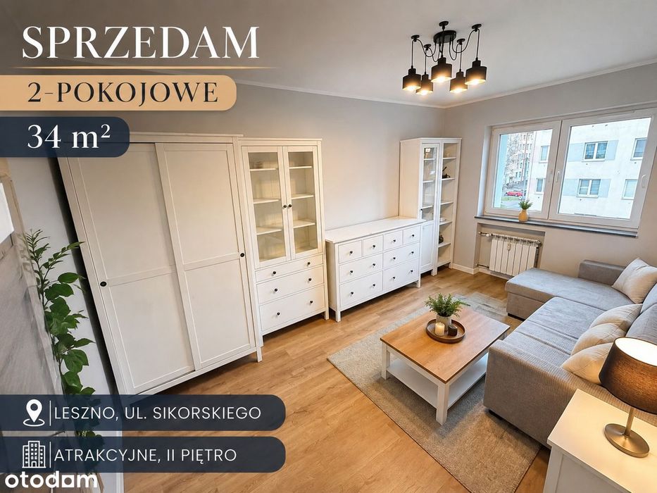 SPRZEDAM ** atrakcyjne 2-pokojowe, II piętro, Leszno / SIKORSKIEGO