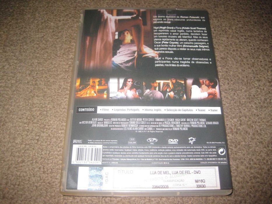 DVD "Lua de Mel, Lua de Fel" de Roman Polanski
