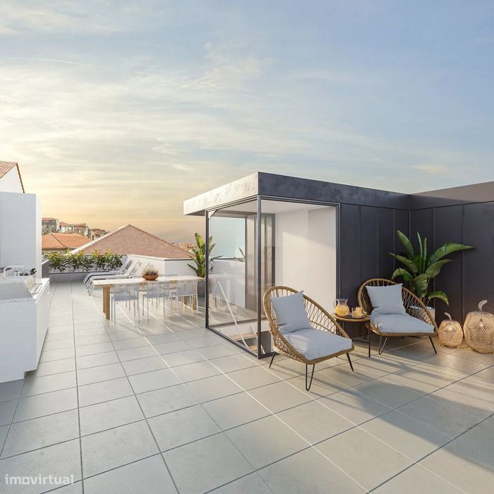 Apartamento T1 Duplex luxuoso com terraço junto à Ponte D. Luís, em V.