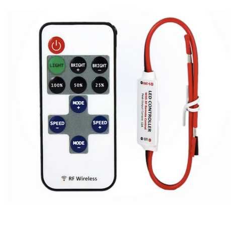 Interruptor de controle remoto sem fio para fitas led 12V.