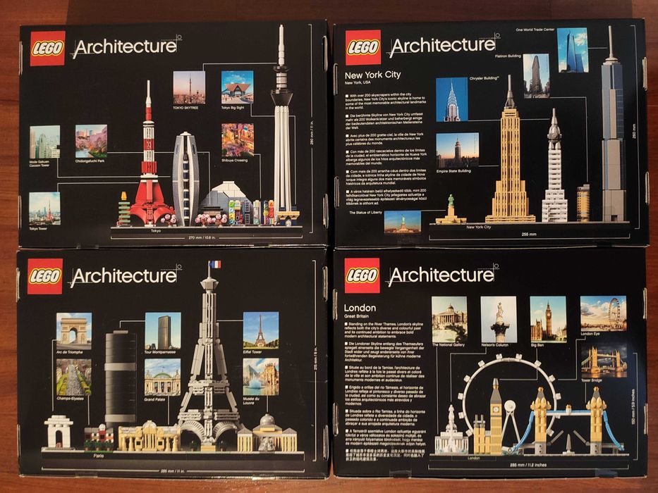 Lego Arquitetura 21034/21028/21044/21057/21051/21042 Paris Londres