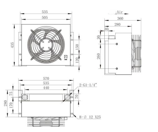 Chłodnica oleju hydraulicznego 200L/min 24V z termostatem cena brutto