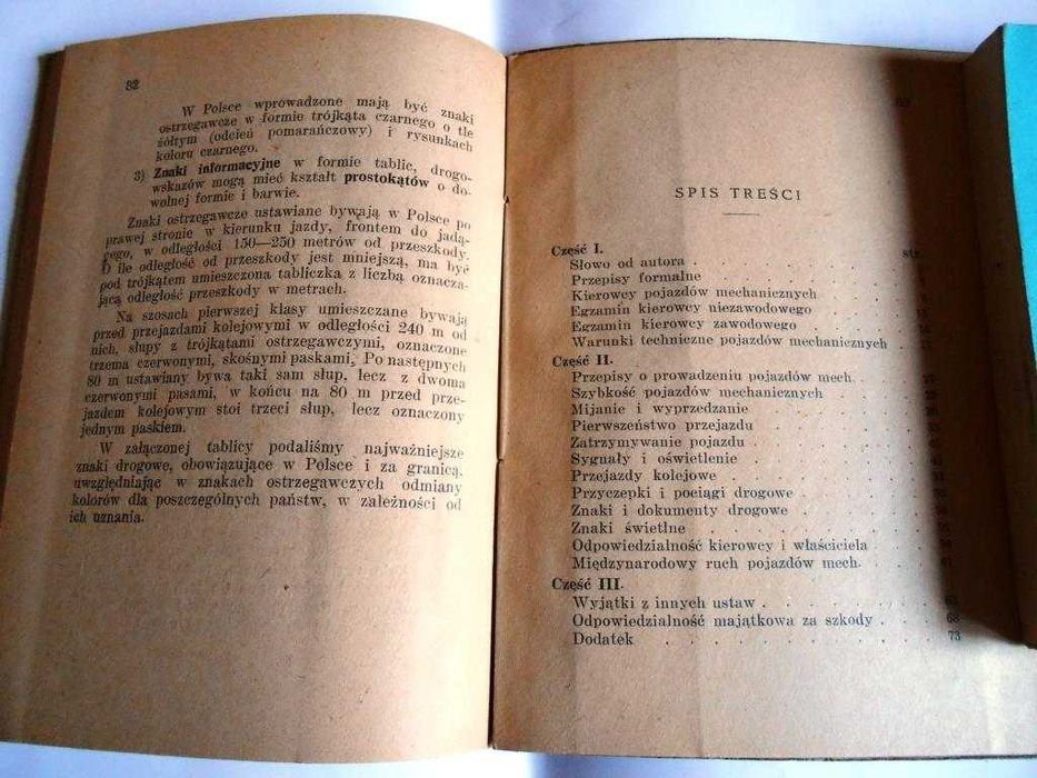 "Przepisy o ruchu pojazdów mechanicznych" T. Piotrowski Kraków 1947
