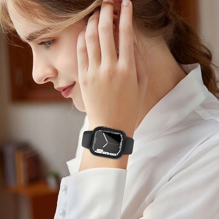 Etui + Szkło Do Apple Watch 7/8/9 41 Mm 2W1 Obudowa Nakładka Case