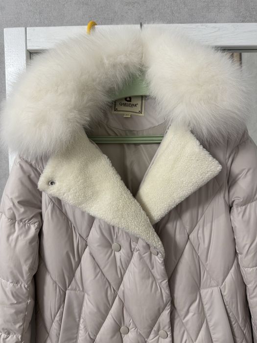 Довге зимове пальто з натуральним хутром