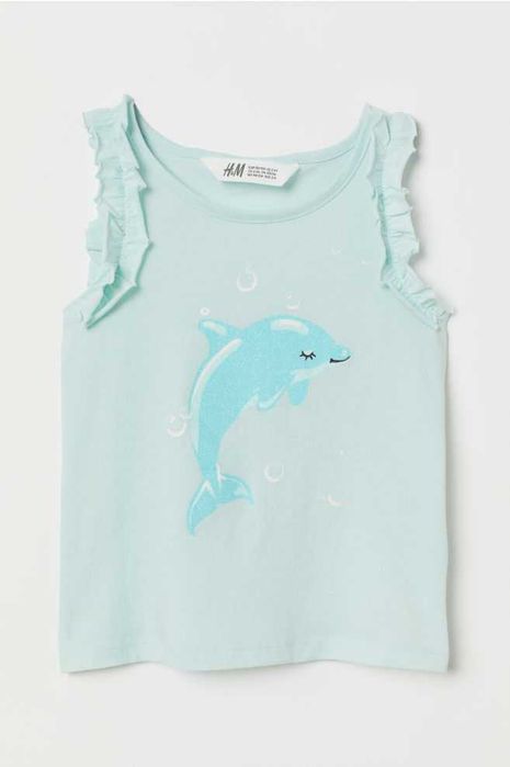 Майка H&M  маєчка єдиноріг дельфін р 8-10 р. 134-140 см