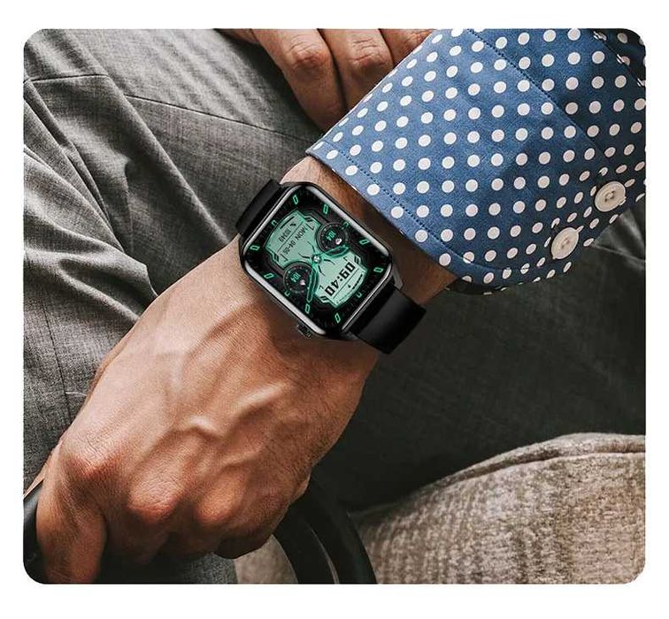 Smartwatch Zegarek Męski Menu PL Rozmowy Sport Powiadomienia Amoled