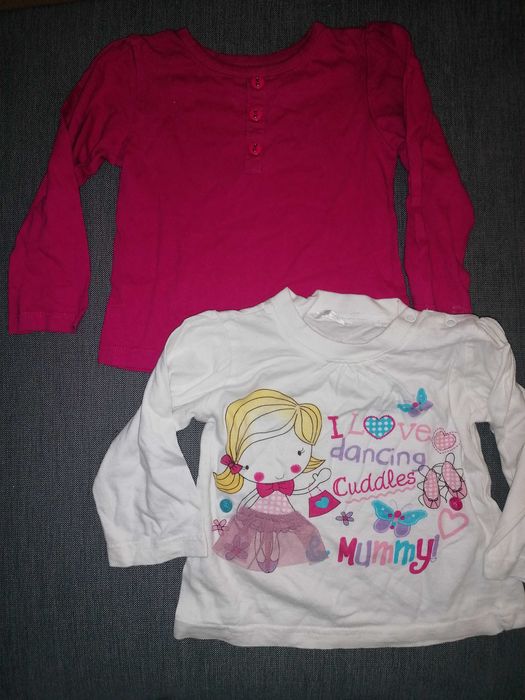 Zestaw 2 bluzek z długim rękawem, r. 12-18 m-cy