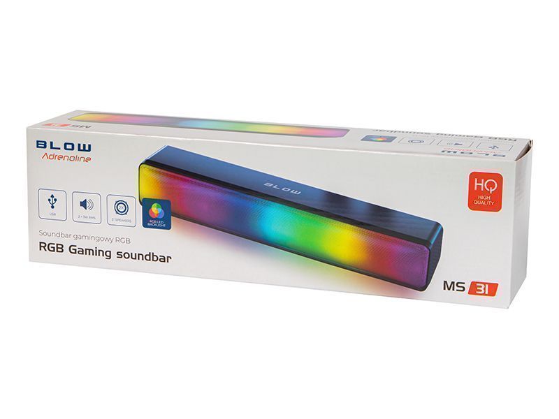 Głośnik komputerowy soundbar BLOW MS-31 podświetlany LED RGB