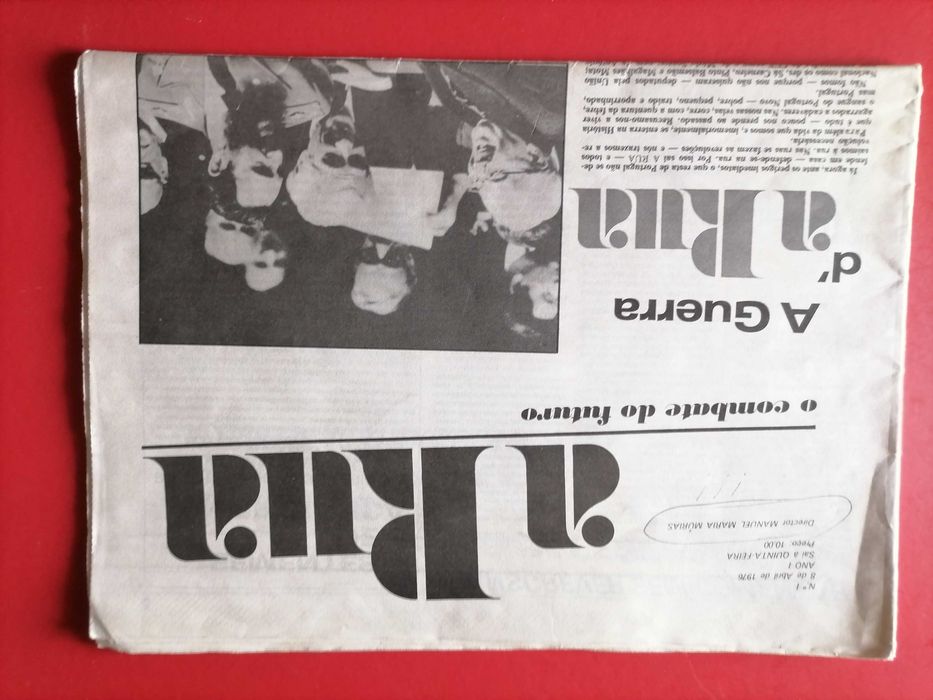 Jornal A RUA nº 1 Editado em 8 de Abril 1976 Director Manuel Maria Murias