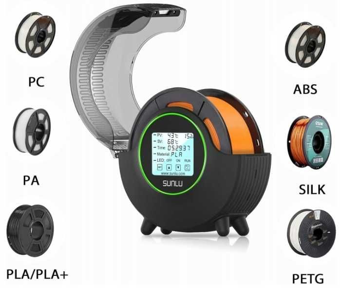 Сушилка для нити Sunlu FilaDryer S2, сушка для PLA, ABS, PETG 65 C