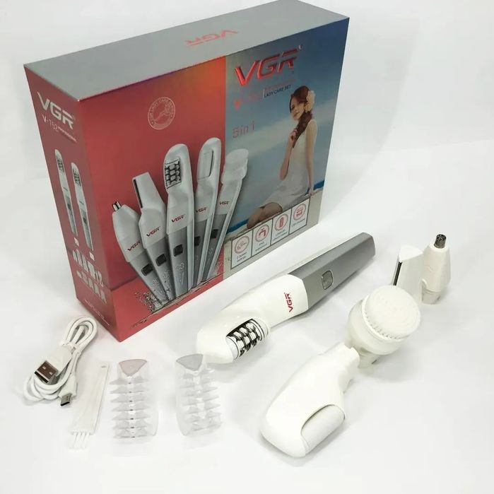 Жіночий епілятор VGR 752 з 5 насадками!ТОП!