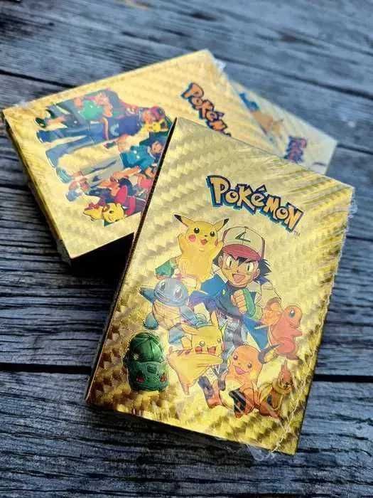 Duży zestaw 55 karty złote Pokemon do kolekcjonowania złote karty