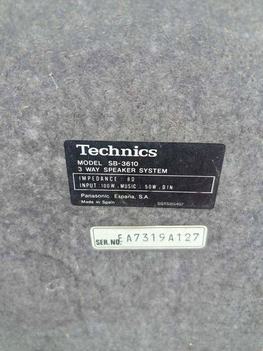 Colunas Technics 100 w 3 way SB-3610