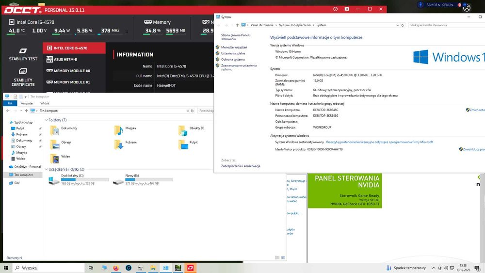 Komputer Do Gier I5/GTX1050TI/16GB/SSD/400W Fortnite/Forza/Farming.Sim