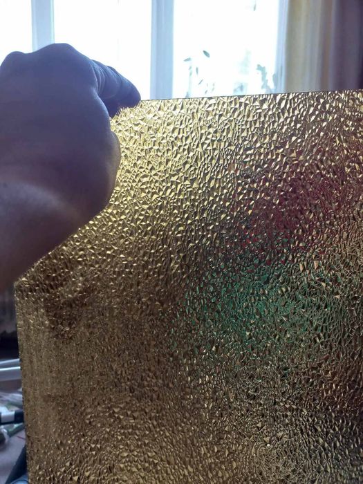 Стекло витражное декоративное узорчатое диамант желтый