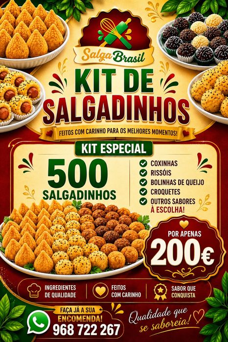 Kit Festa Salgadinhos doces e Bolo