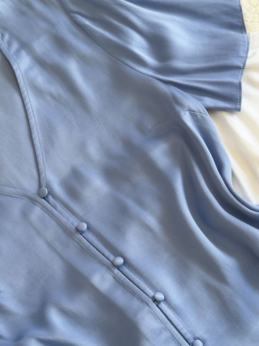 Blusa Cetim Azul S/36