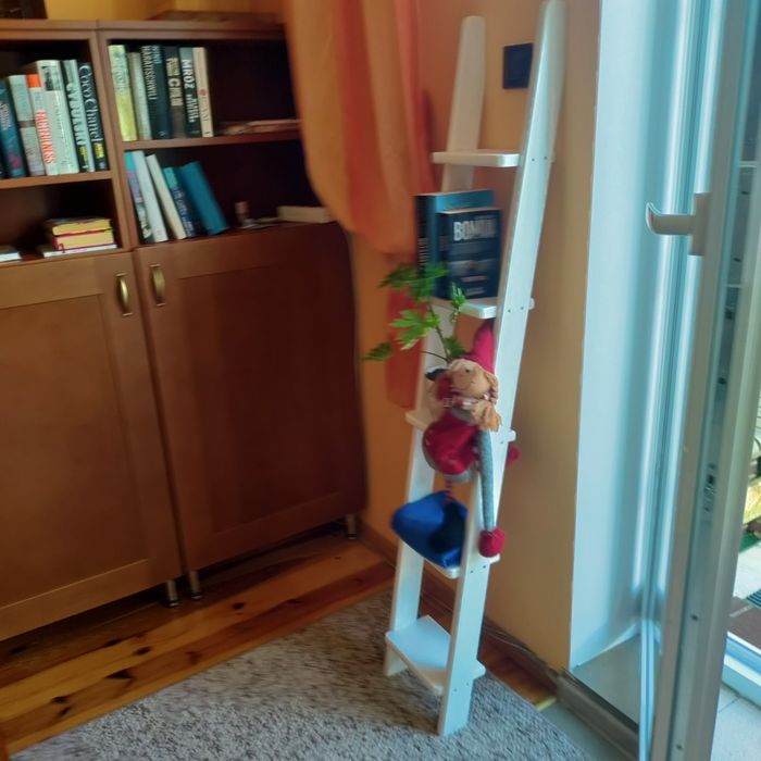 Drabinka półeczka  ozdobna biała