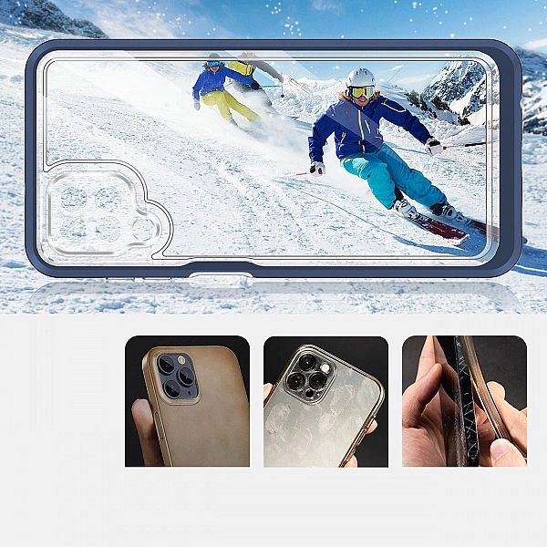 Clear 3in1 etui do Samsung Galaxy A12/5G żelowy pokrowiec z ramką nieb