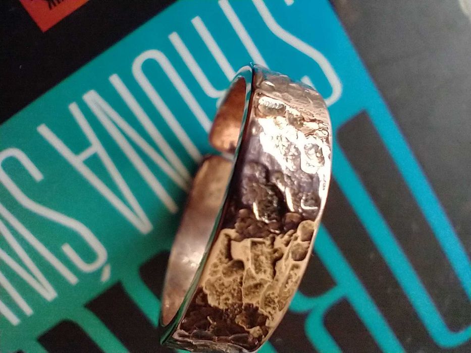 Pierścionek obrączka czysta miedź metaloplastyka rękodzieło