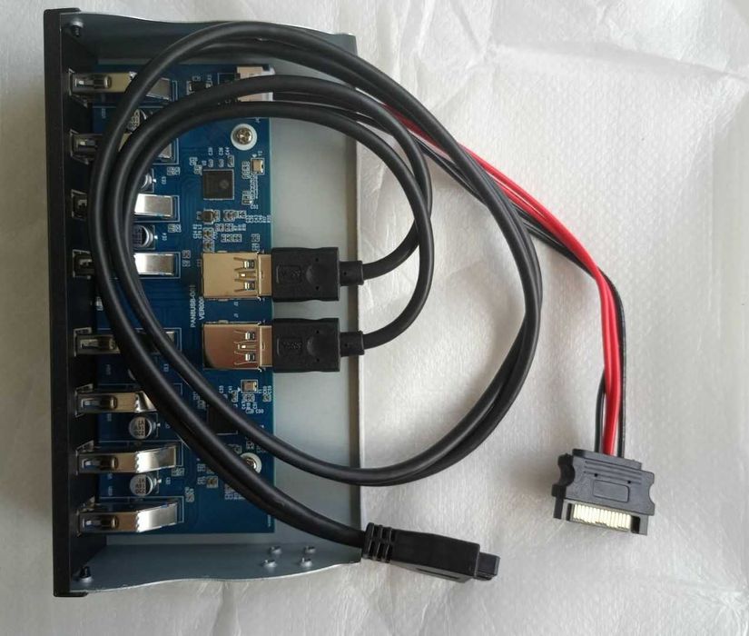 USB 3.0 х 8 портов HUB концентратор 5,25" передняя панель в корпус ПК