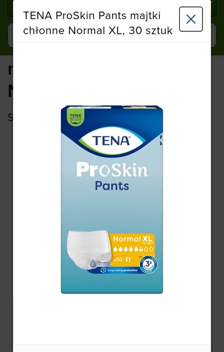 pampersy dla doroslych tena ProSkin Pants XL