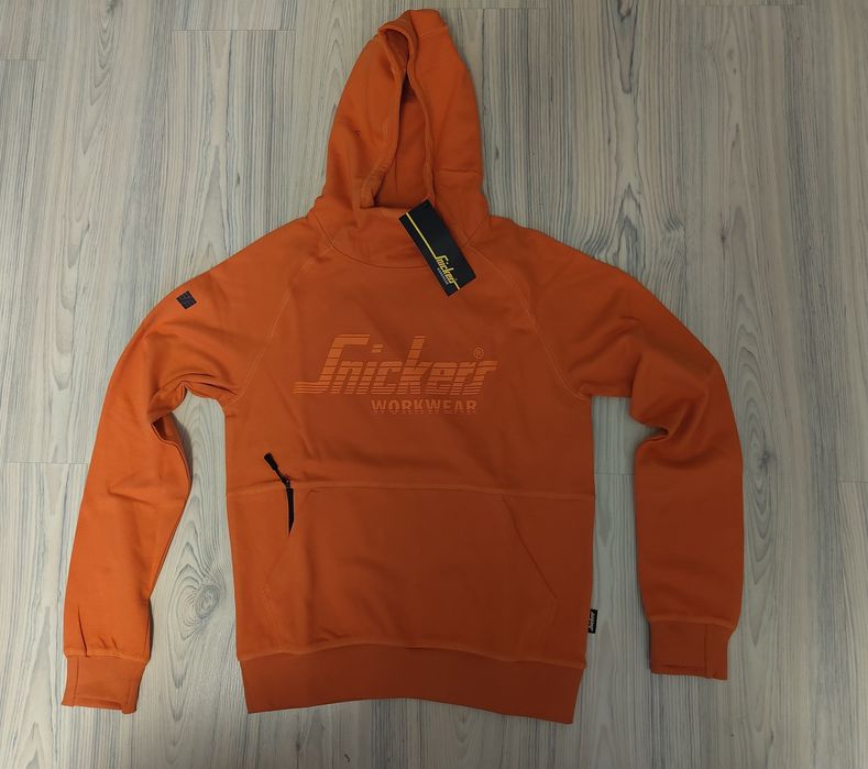 M Snickers Logo Orange lato bluza robocza z kapturem serwis BHP letnia pomarańcz 2026 najmodniejsza w tym sezonie