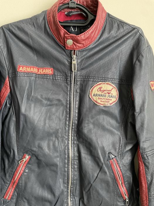 Шкіряна чоловіча  куртка Armani Jeans (роз L