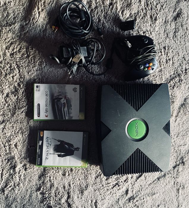 Xbox Clássica + Comando + 2 Jogos – Ótima para Coleção