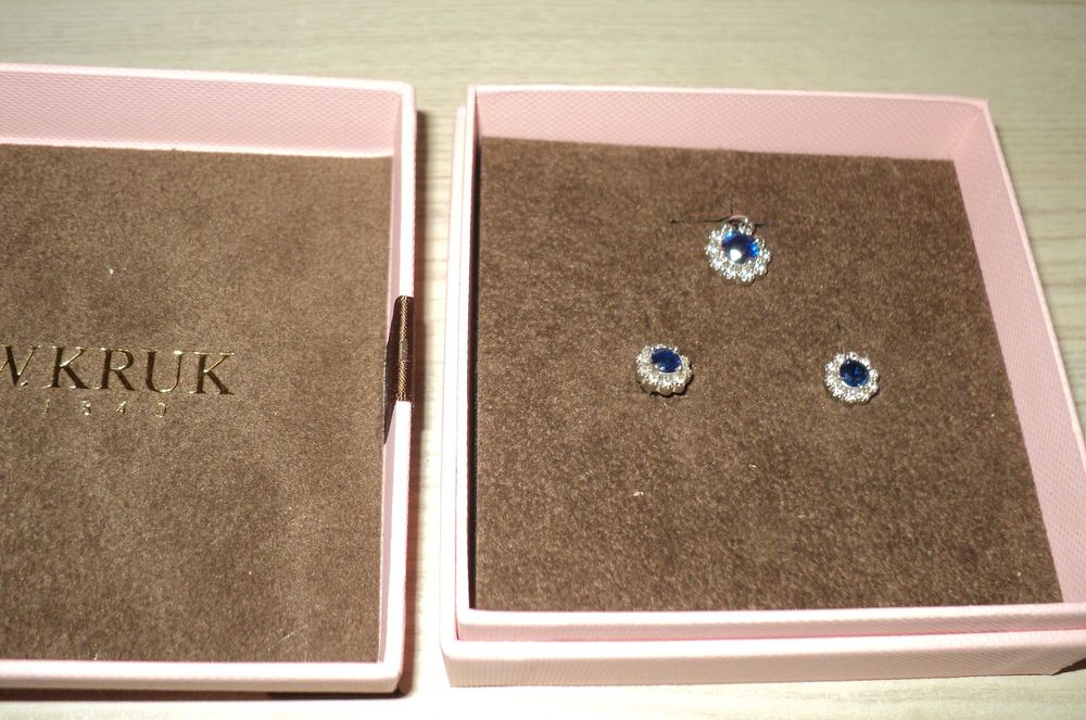 Piękny Komplet biżuterii Niebieska Księżniczka W. Kruk