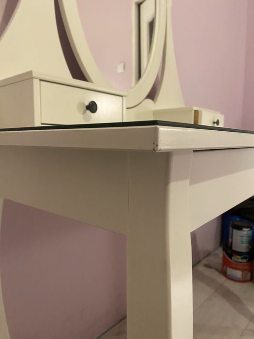 Toaletka  z lustrem biała ikea hemnes