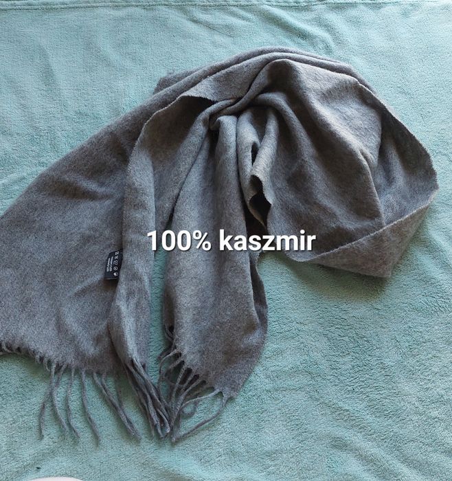 Szalik szary kaszmir, recykling